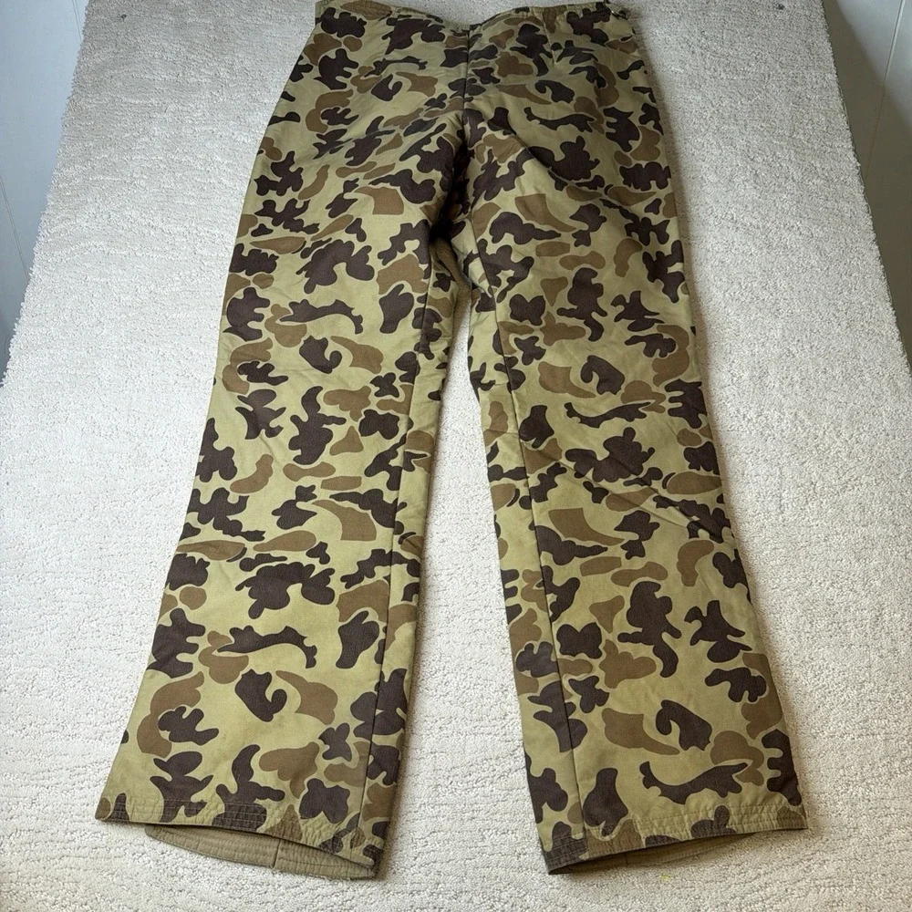 Men's Vintage Orvis Size 30 Old School Duck Camo Full Zip Insulated Pants Hinton
